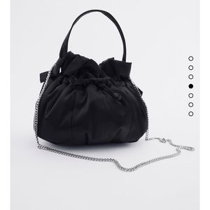 Zara satin effect mini bucket bag